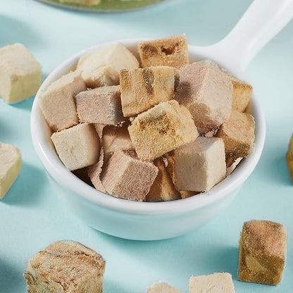 Turtle Food - 4 in 1 Natural Freeze-Dried Chicken, Duck, Salmon, Cod – Real Meat Snacks for Aquatic & Box Types, Cats & Dogs – Human-Grade Quality