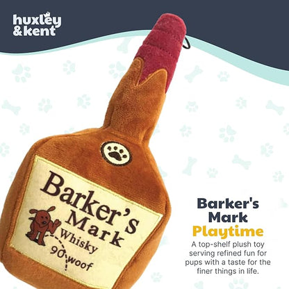 Huxley & Kent Funny Dog Toy w/Squeaker – Power Plush Squeaky Dog Toys for Small, Medium & Large Dogs – Soft Stuffed Animal for Indoor Play & Fetch - Barker's Mark, Large