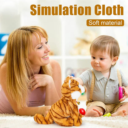 Smalody Interactive Electronic Plush Toy - Upgrade with LED Light Eyes Animated Sound Control Electronic Pet, Robot Cat Kitten Toys Gifts for Boys & Girls Kids Birthday Christmas (Yellow)