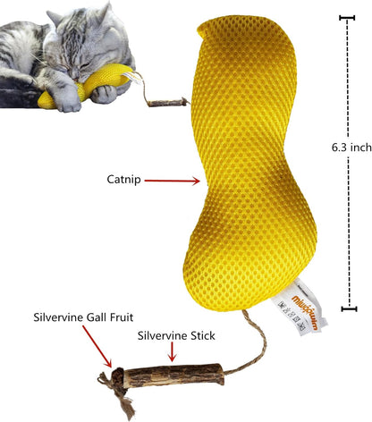 4Pcs Catnip Toys, Cat Toys for Indoor Cats, Interactive Cat Toy with Catnip, Chew Toy, Pillow for Kittens Kitty