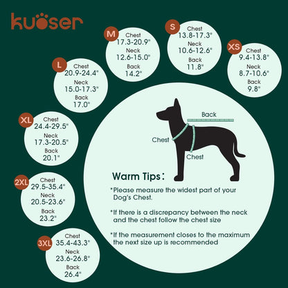 Kuoser Warm Dog Coat, Waterproof Dog Coats for X-Small Dogs, Adjustable Durable Doggie Winter Jacket Reversible Cozy Puppy Cold Weather Apparel from Small to Large Breed, Purple XS