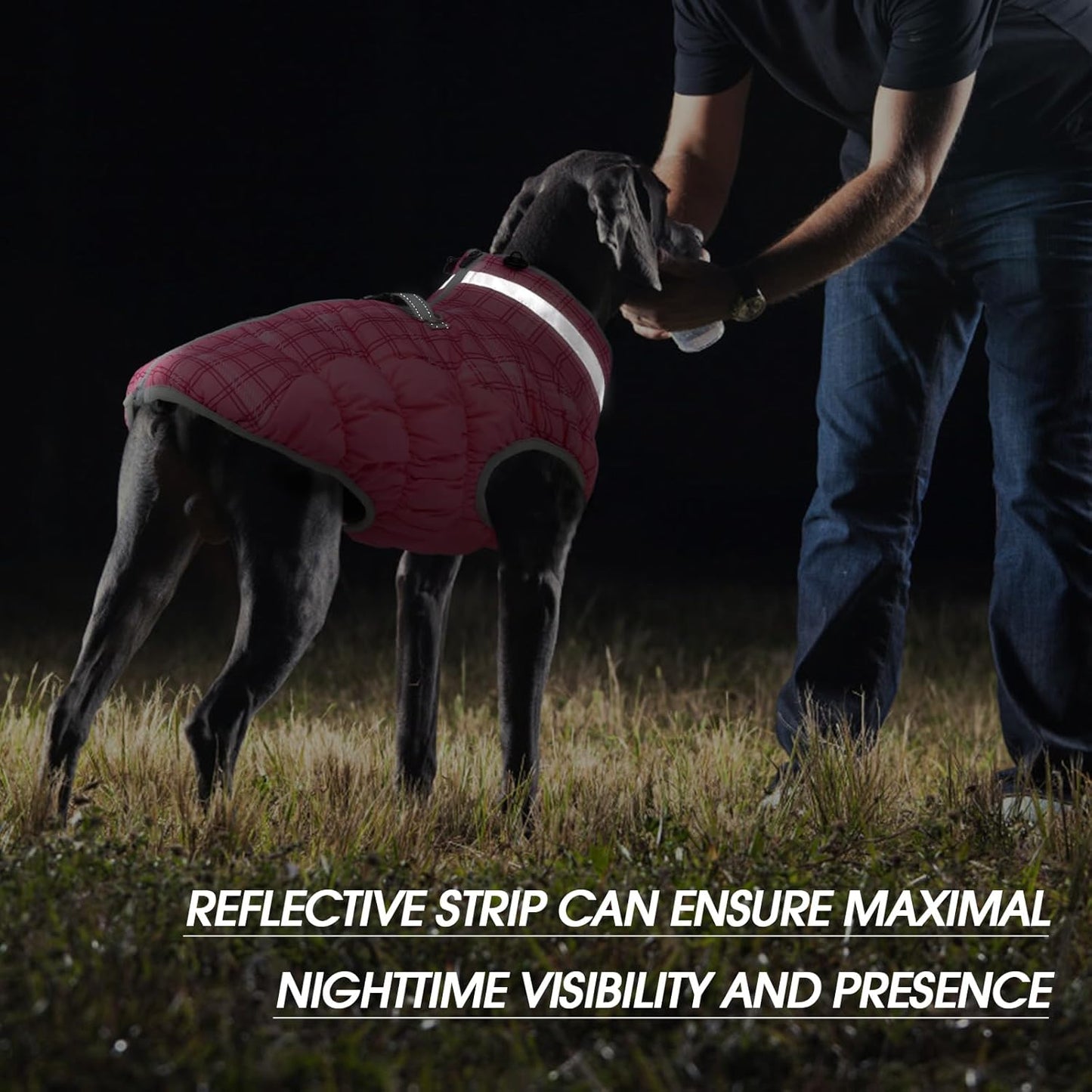 FUAMEY Dog Coat for Small Dogs,Waterproof Dog Winter Jacket with Harness Built in Puppy Cold Weather Coats Reflective Pet Vest with Zipper Warm Fleece Dogs Snowsuit Windproof Rose Plaid S