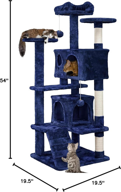 Yaheetech 54in Cat Tree Tower Condo Furniture Scratch Post for Kittens Pet House Play