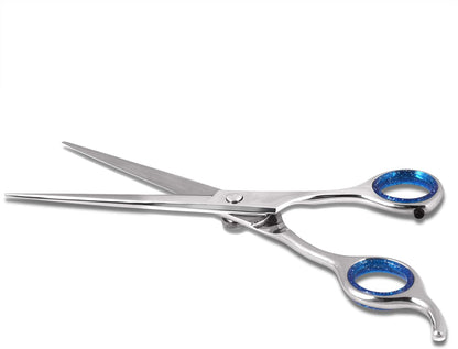 Laazar Pro Pet Grooming Scissors, Premium Steel Dog Grooming Shears with Blue Handles, Long-Lasting Sharp Blades (Straight, 9 Inches)