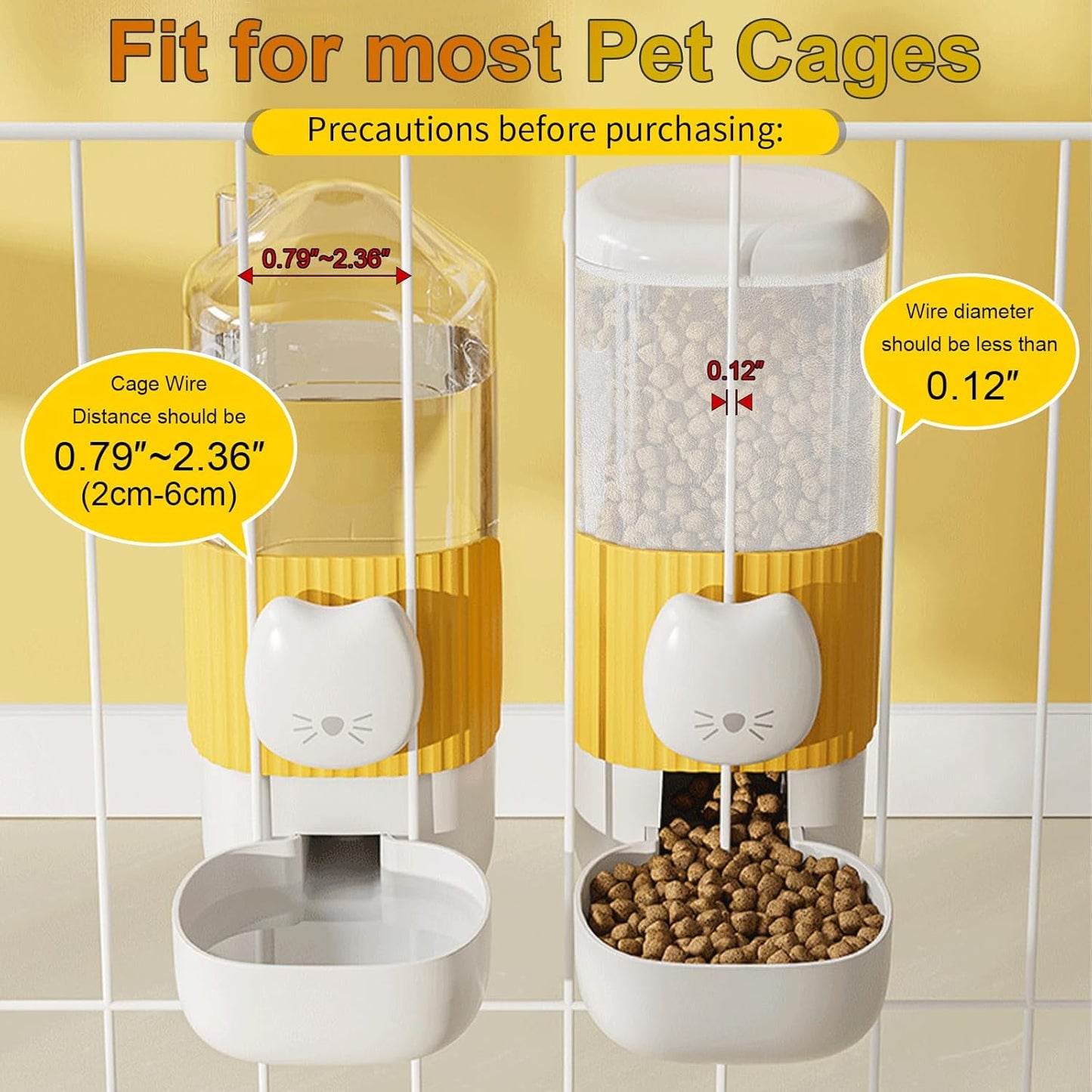 Rabbit Automatic Food Feeder and Water Dispenser Bunny Gravity Feeding Station Waterer Set Hanging Self-Dispensing Feeder for Ferret,Guinea Pigs Chinchillas Hedgehog (Green)