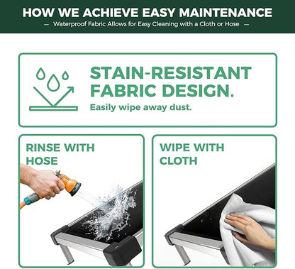 FXW TitanNest Chew-Proof Elevated Dog Bed, Raised Cot for Indoor/Outdoor/Camping Use, Durable & Washable Padded Pet Bed for Small Dogs, 35.0" L x 22.0" W x 4.5" H, Black