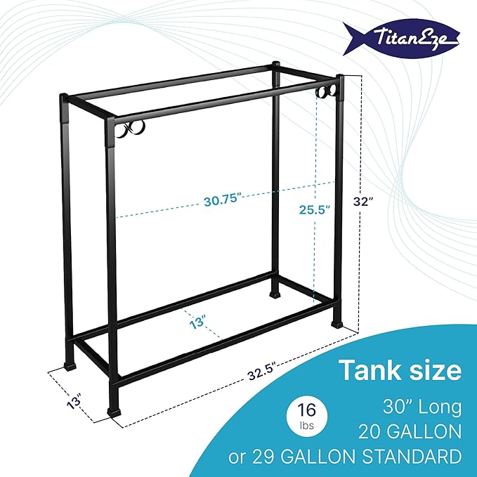 TITANEZE 29 Gallon Double Aquarium Stand (2 Stands in 1), Fish Tank Stand, Bird Cage Stand, 32.5" W x 32 "H x 13" D