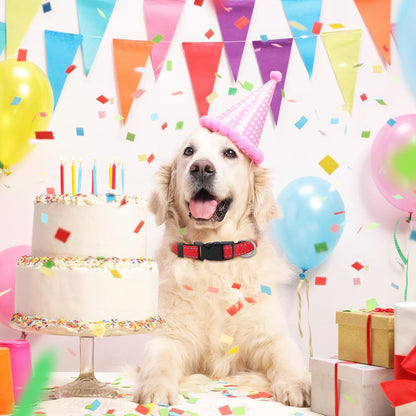 Sanwuta 12 Pcs Reflective Puppy Dog Collars Bulk for Litter Dogs Adjustable Safety Nylon Collars with Locking Buckle Soft Padded Breathable Puppy Collar for Cats Pets(Medium)