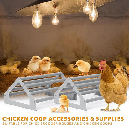 SHINOSKE 2 Pack Chick Perch,Chicken Toys for Coop,Wooden Chicken Roosting Bars with Metal Stand,Coop Accessories & Supplies for Chicks,Easy to Assemble,Grey(Small x 2)
