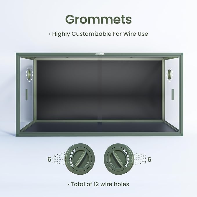 120 Gallon Bearded Dragon Tank,48" x 24" x 24" Reptile Tank with Sliding Door Top Screen Ventilation, Front Opening Reptile Enclosure for Easy Maintenance