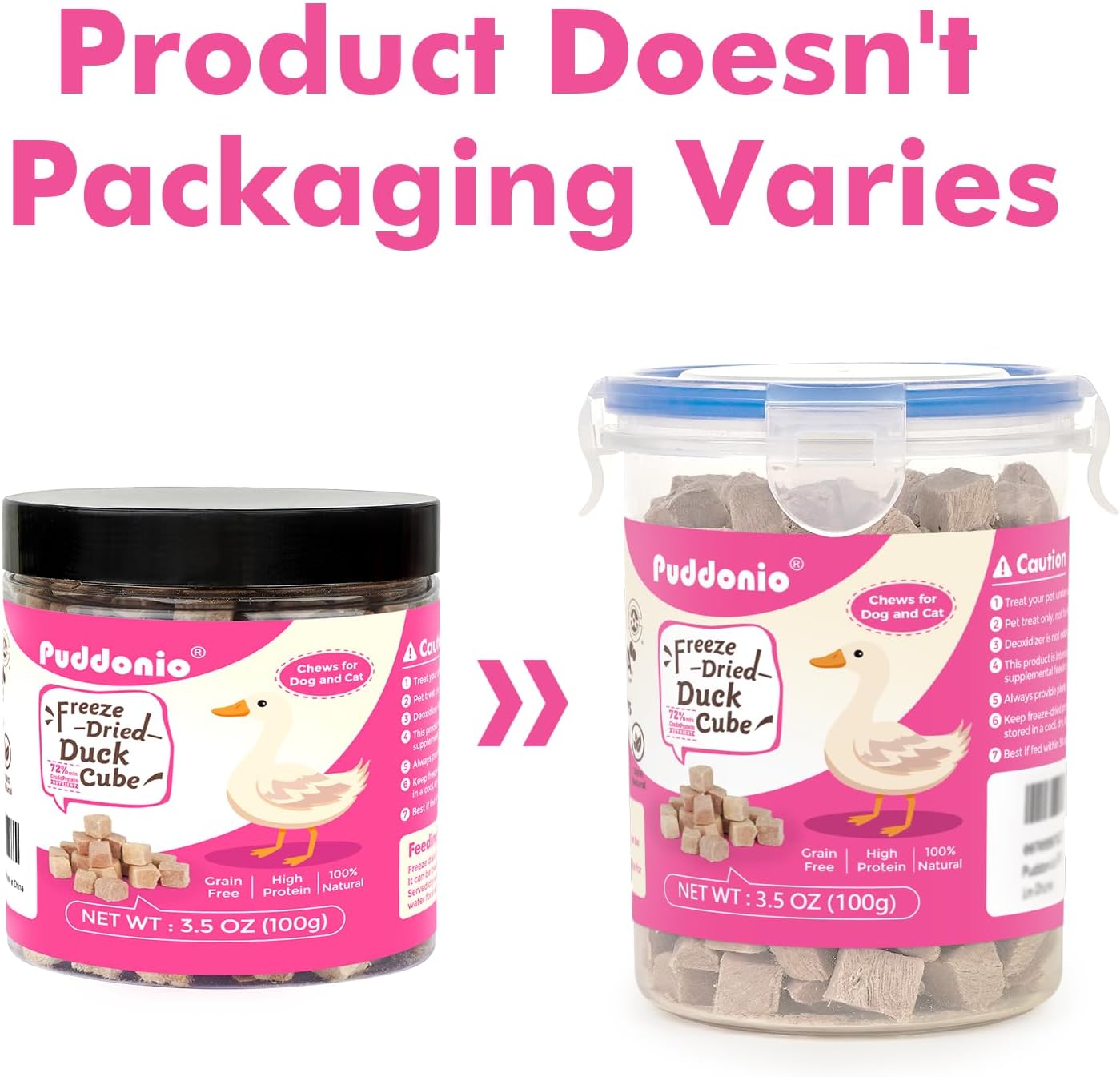 Freeze Dried Cats & Dogs Raw Treats, All Natural Single Ingredient Duck Breast, High Protein Healthy Pet Training Treats or Food Topper, 3.5 oz