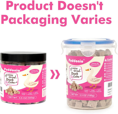 Freeze Dried Cats & Dogs Raw Treats, All Natural Single Ingredient Duck Breast, High Protein Healthy Pet Training Treats or Food Topper, 3.5 oz