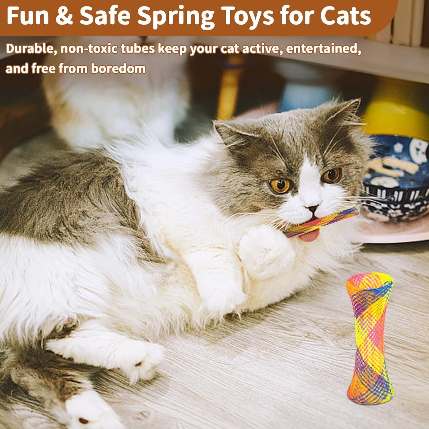 24-Piece Cat Toys Kit: Crinkle Balls, Bell Mice, Spring Toys - Assorted Colors for Indoor Cats Kittens