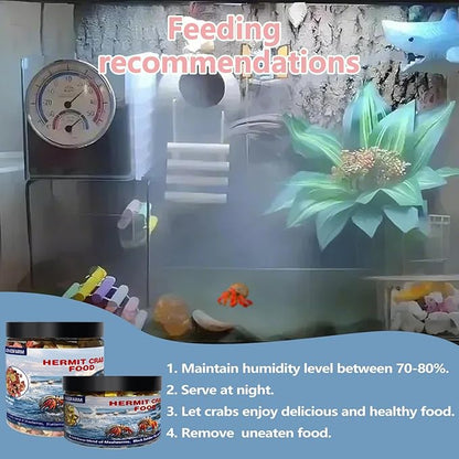 Hermit Crab Food, 4 oz Buffet Blend Mix with Mealworms, Black Soldier Fly Larvae and vegetables, Buffet Blend for Hermit Crab