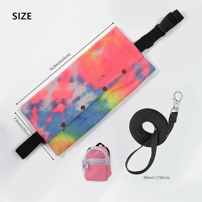 Bearded Dragon Carrier and Harness Set, Beardie Leash, Lizard Adjustable Harness Sling Bag, Reptile Small Pet Backpack Accessories (Pink)