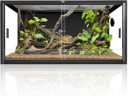 50 Gallon Reptile Tank, Large Terrarium for Bearded Dragons, Snakes, Leopard Geckos, Sliding Door & Top Ventilation, 36" x 18" x 18" Easy-to-Maintain Reptile Enclosure