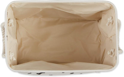 Bone Dry Pet Storage Collection Paw and Bone Print, Small Rectangle, 14x8x9, Black