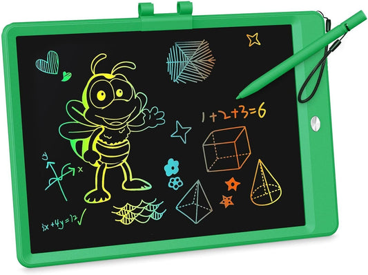 KOKODI LCD Writing Tablet, 10 Inch Colorful Toddler Doodle Board Drawing Tablet, Erasable Reusable Electronic Drawing Pads, Educational and Learning Toy for 3-6 Years Old Boy and Girls(Green)