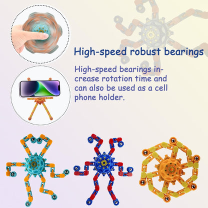 20 Pcs Fidget Spinner Toys Party Favors Easter Basket Goodie Bag Stuffers Funny Gifts for Kids Adults,Transformable Robot Fingertip Stress Relief Gyro Sensory Toys,Treasure Box Toy Prizes Supplies