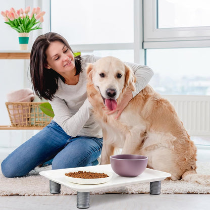 Marsui Ant Proof Cat Dog Bowl Tray - Waterless, Height Adjustable Legs for Pet Neck Comfort No Pest Pet Food Feeding Station, Kitchen Sweets & Trash Ant Barrier(43mm-75mm,White)
