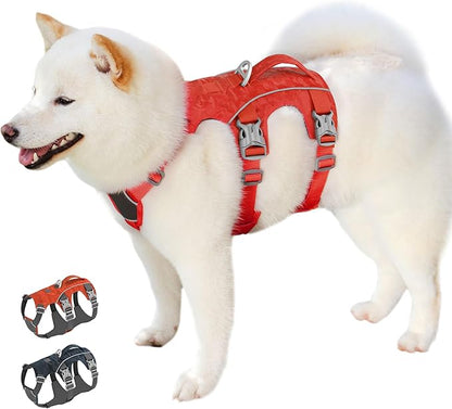 Escape Proof Dog Harness Small Sized Dog, Lightweight Full Body Pet Vest with Lift Handle & Leash Clip, Reflective Adjustable No Slip Dog Harness for Daily Walking(Red,Chest:16-27")