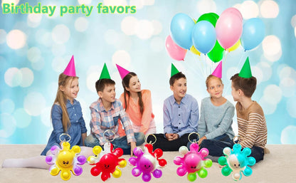 30 Packs Bulk octopus Mini Pop Keychain,Birthday Party Favors Supplies Fidget for Kids, Smmuer Student Prizes Gifts