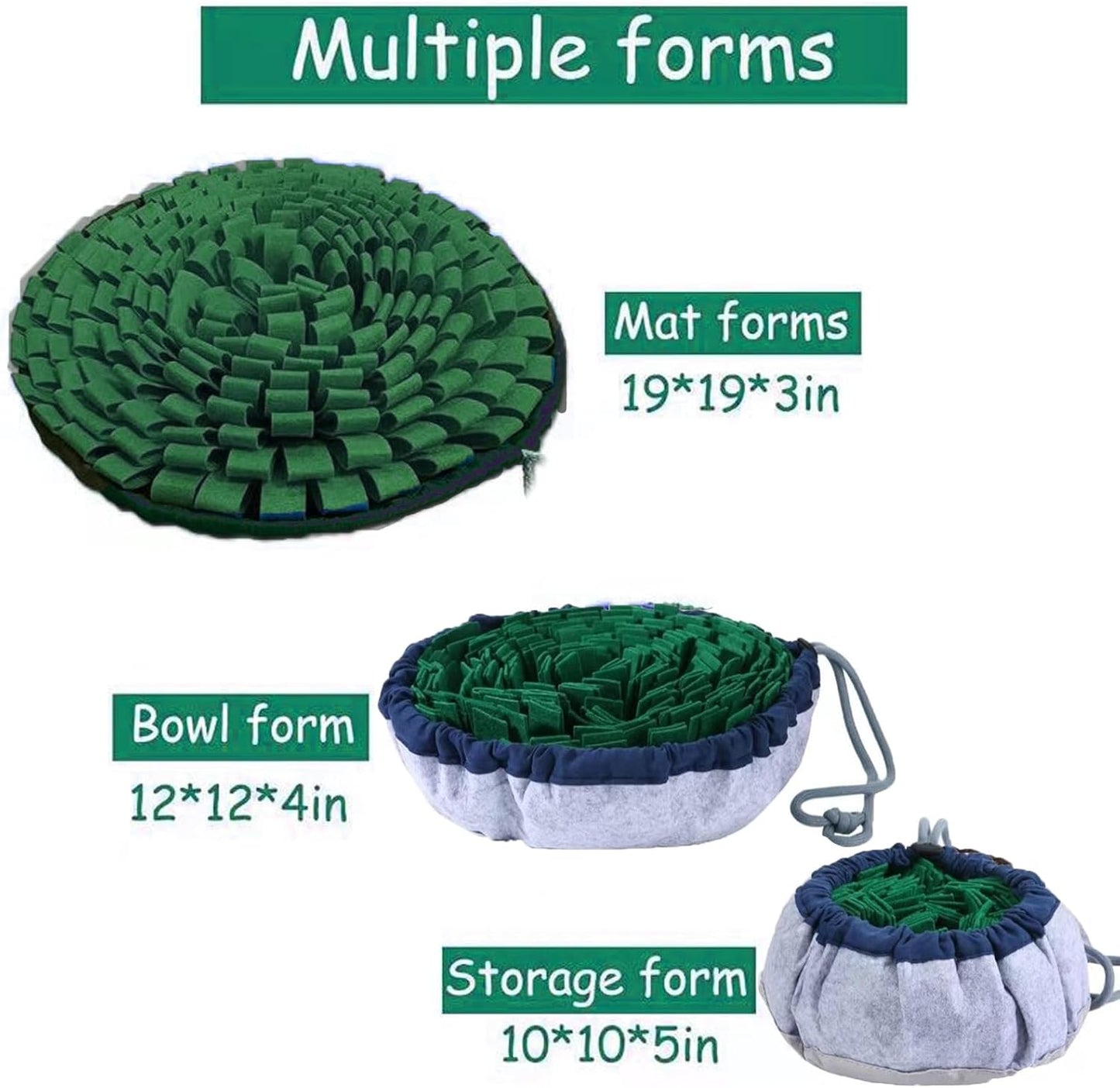 Snuffle Mat for Dogs Cognitive Dog Toys Puzzle Feeders Interactive Pet Enrichment for Mental Stimulation，Sniff Mat Helps Slow Eating and Keeping Puppy & Cats Mentally Active & Entertained