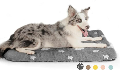Mora Pets Dog Crate Pad Dog Kennel Bed Mat for Large Dogs Washable Cute Star Pet Bed for 36 inch Cage Ultra Soft Flat Puppy Cat Cushion for Cozy Sleeping Anti-Slip Grey 36 x 23