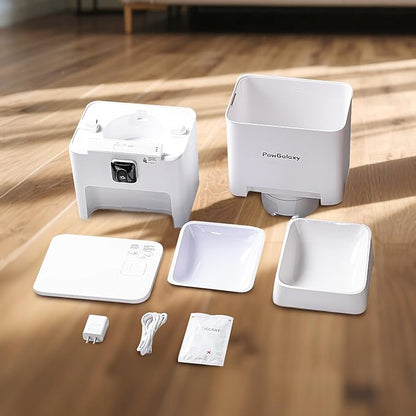 Automatic Pet Feeder, White 6L Cat Food Dispenser, Supports 5G & 2.4G, with 1080P HD Night Vision 142° Camera, APP Remote Control, Customizable Portion Sizes, Low Food & Motion Alerts