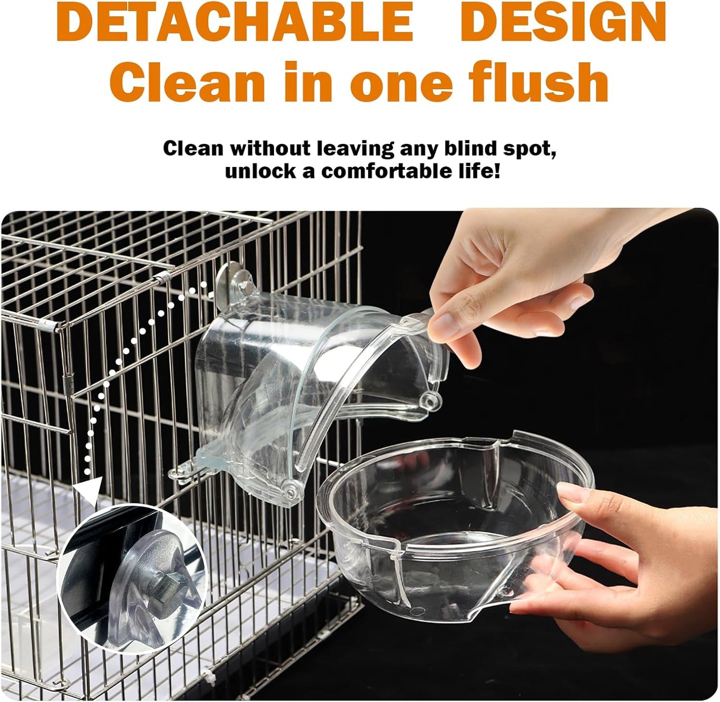 Bird Bath Box for Cage,Parrot Hanging Planet Bathtub No-Leakage Transparent Omnidirectional Observation Tub Shower Box Birds Cage Accessory for Canary Parrot Cockatiel Lovebird