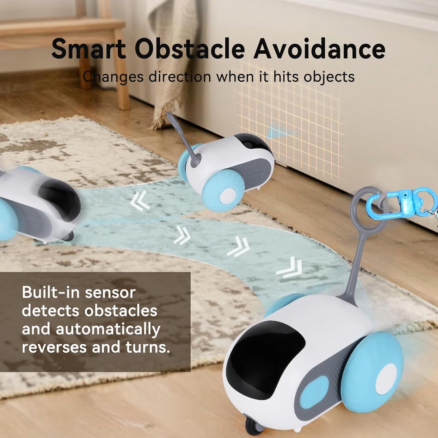 Turbo Tail 5.0 Remote Control Cat Toy, Interactive Cat Toys for Indoor Cats, Automatic Kitten Toys with 2-Speed Adjustment, Remote Control & Rechargeable Exercise Cat Toys for Bored Indoor Adult Cats