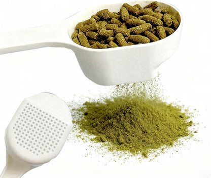 Rabbit Feeder Spoon for Sifting Food Powders, Small Animal Feeder Sifter Scoop for Rabbit, Guinea Pig Pellets,Bunny Feeder Accessory for Cages