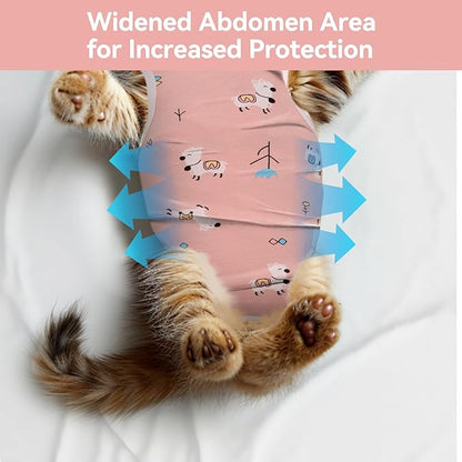 2 PCS Cat Recovery Suit for Spay Abdominal Wounds Female, Cat Onesie for Cats After Surgery, Pet Surgery Recovery Suit Kitten Onesie for Cats Anti Licking (Colorful (2PCS), Large)