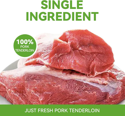 OPET Freeze Dried Pork Treats for Cats & Dogs，Single Ingredient Grain Free High Protein Pet Food，Healthy Training Sliced Fillets Snacks ，(Pork, 5.92 Ounce)