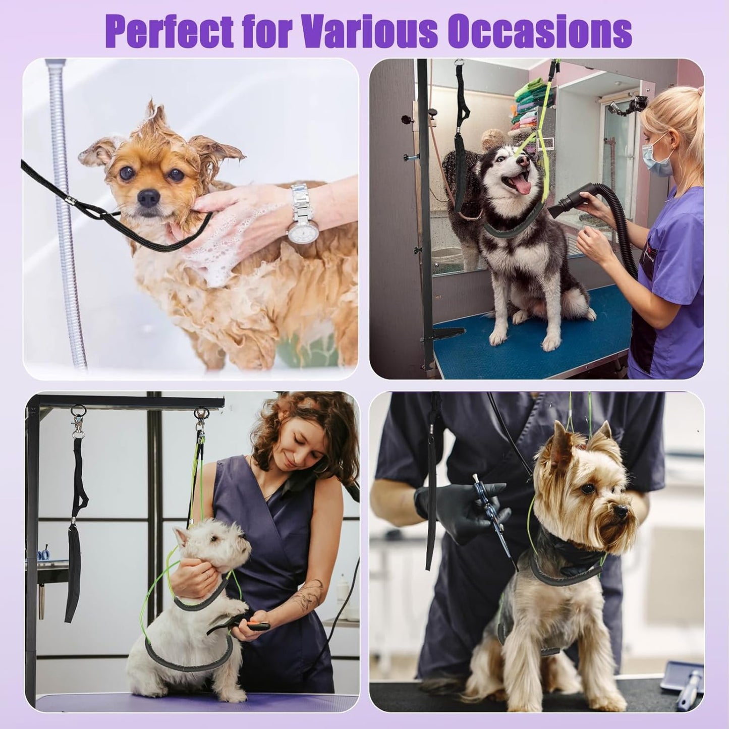 Dog Grooming Slings for Small Dogs, Pet Supplies Grooming Table for Dogs at Home, Dog Hanging Harness Holder for Grooming Table, and Small pet Grooming Nail Trimming.