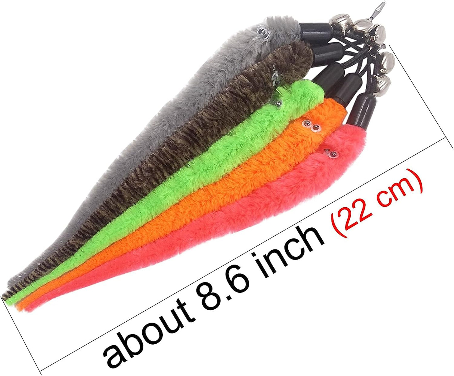 Cat Toy Worm Refills, 12 Pieces Interactive Cat Wand Attachments Worms Toy for Indoor Cats