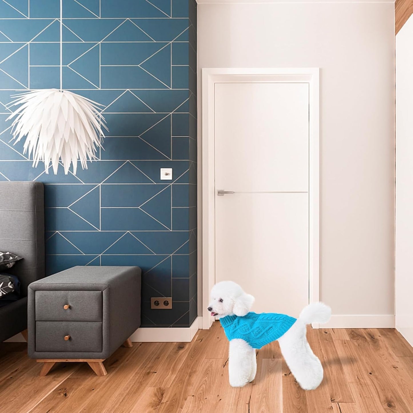 BINGPET Thermal Knitted Dog Sweater for Small Medium Large Dogs,Winter Puppy Cat Coat Warm Sweartershirts Outfits,Classic Cable Knit Turtleneck Pullover Dog Jumper Coat Warm Sweartershirts