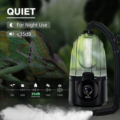 Coospider 3.8L Reptile Fogger Mister, Quiet Reptile Humidifier for Reptiles Tank, Terrarium Humidifiers with Extended Tube, Automatic Reptile Misting System for Reptiles Amphibians Herps Vivarium