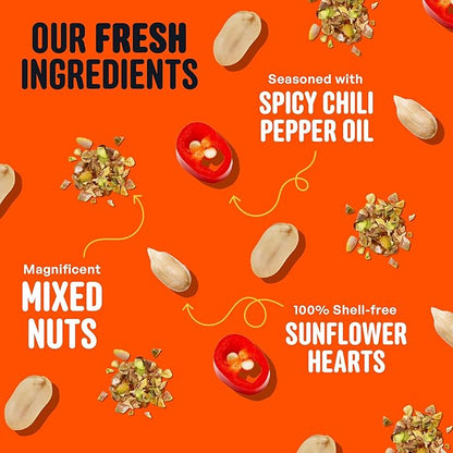 No Mess Sad Squirrels Hot Bird Seed – 10 lb. Spicy Shell-Free Blend with Peanuts, Sunflower Hearts & Chili Pepper Oil – No Waste, Squirrel-Resistant Bird Food for Outside Feeders