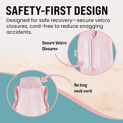 KittyCraft Cat Recovery Suit - Strangle-Proof Post Surgery Cat Onesie, Cat Post-Surgery Suit (Medium, Pink)