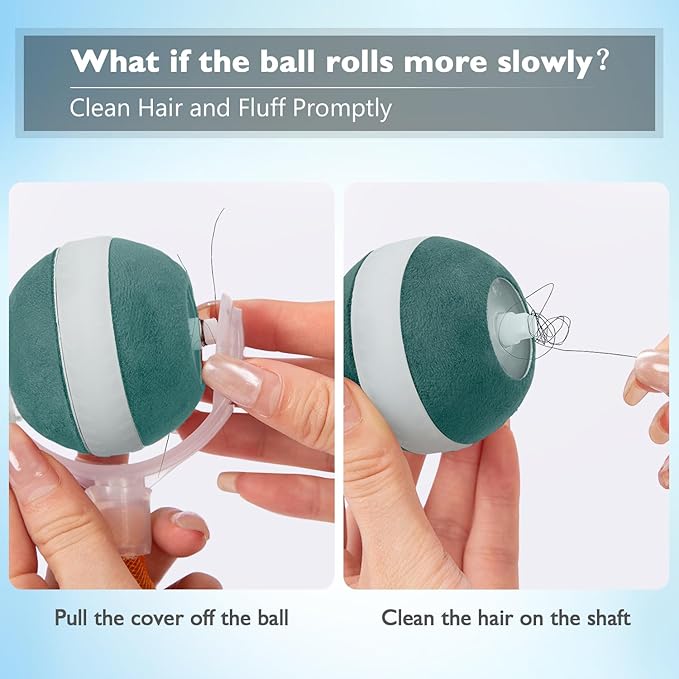 YVE LIFE Interactive Cat Toys Ball for Indoor Cats,[2025 Newly Upgraded] Agile Moving Cat Ball with Elastic Mesh Tail,Automatic Kitten Toys for Bored Indoor Adult Cats,Motion Activated (Dark Green)