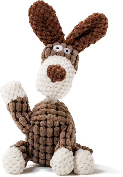 Squeaky Plush Dog Toys - Adorable Animal Designs with Soft Cotton Filling, Cute Stuffed Dog Chew Toys for Small, Medium Non-Aggressive Chewing Dogs Chewer (Brown Dog)