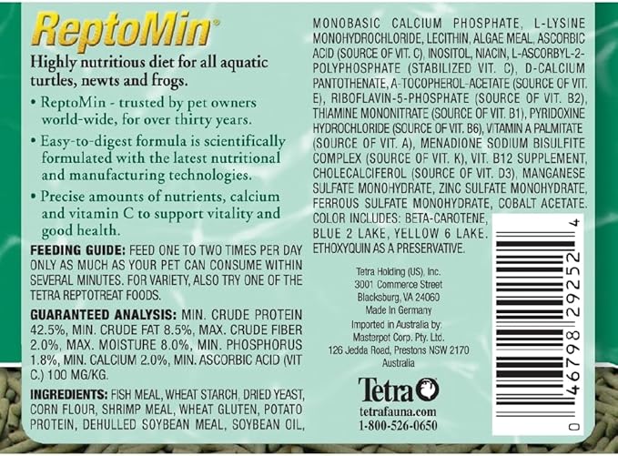 Tetra ReptoMin Floating Food Sticks, Food for Aquatic Turtles, Newts and Frogs, 1.94 oz