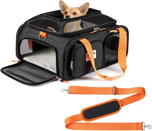 17x13x8 Frontier Allegiant Airlines Approved top Expandable pet Carrier for Extra-Small Dog/Small cat,Weight up to 5 lbs,Length Shorter Than 16''