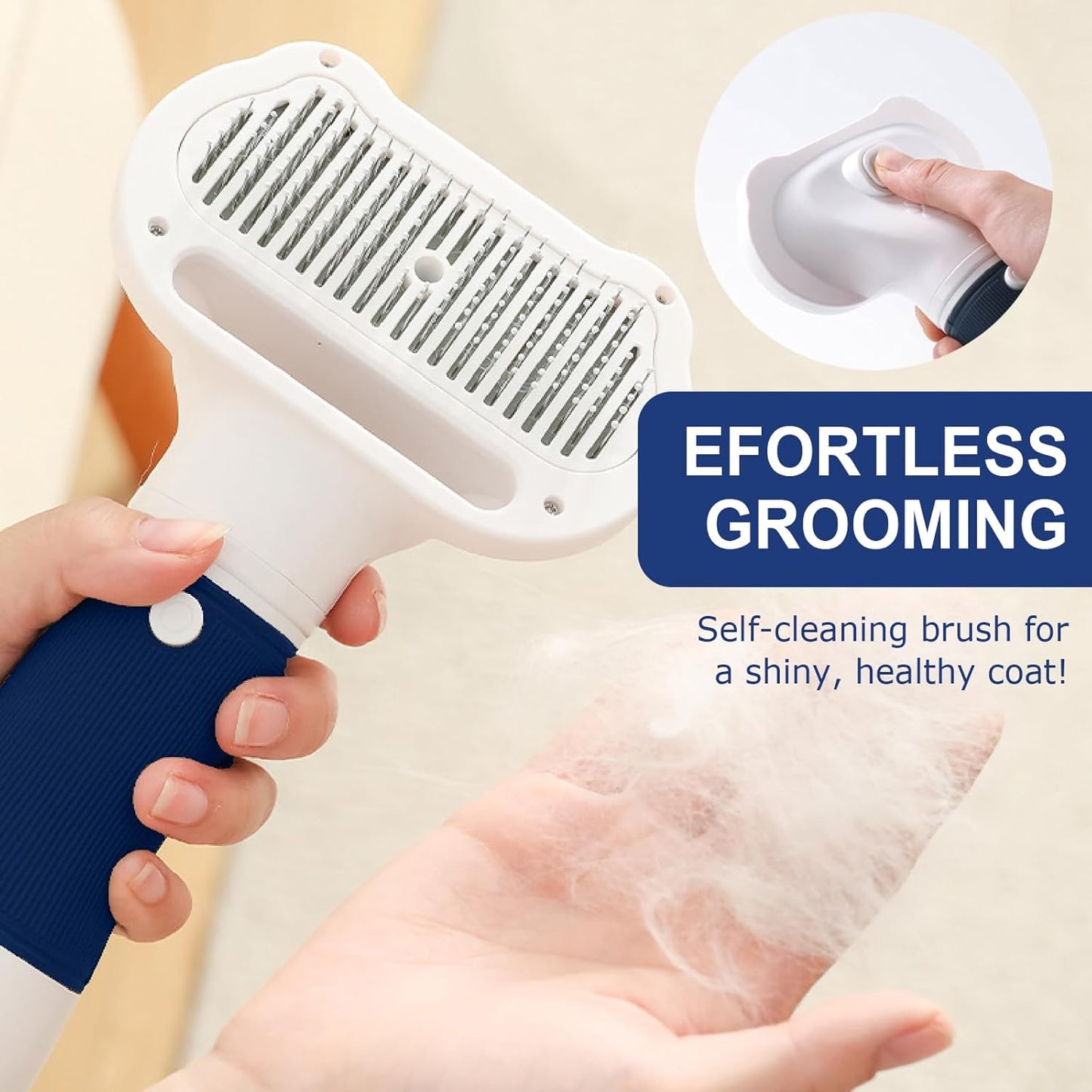 3-in-1 Pet Hair Dryer & Slicker Brush for Dogs & Cats – Portable, Quiet, Adjustable Temp, Overheat Protection Dog Hair Dryer