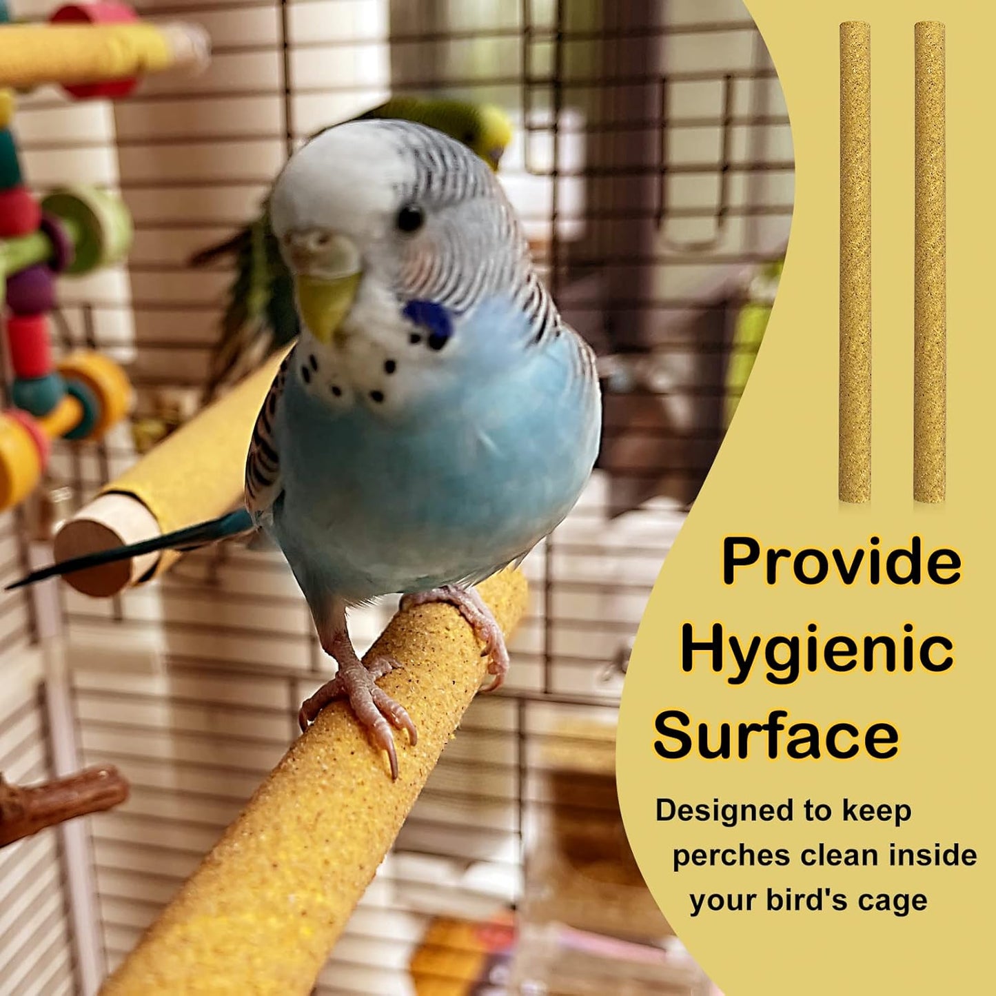 S&X Bird Perch Covers, Sand Perch Covers Sandpaper for Budgies, Canaries, Parakeets, Lovebirds and Other Small Birds (36-Pack Small 7.5" x 0.4")