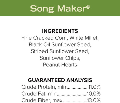 Blue Seal Song Maker Wild Bird Seed | Nutritious Blend, No Filler | Attracts a Wide Variety of Wild Outside Birds | Convenient Shell-Free Mix | Made in USA | 8 Pound Bag