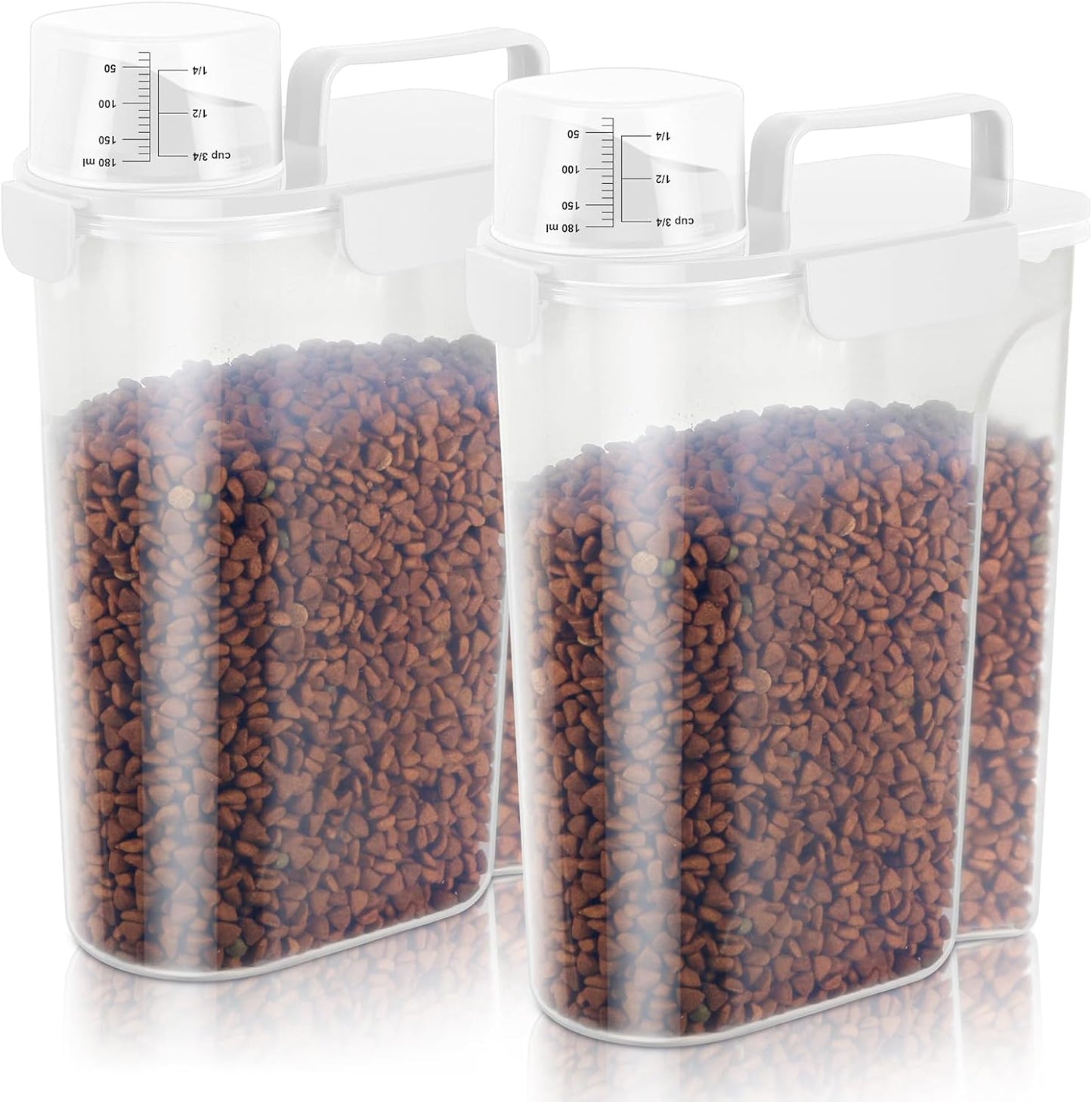 Cat Dog Food Storage Container,Pet food Container with Locking Lids Food Storage bin PBA-Free,For Pet food,Rice,cereals Storag (White)