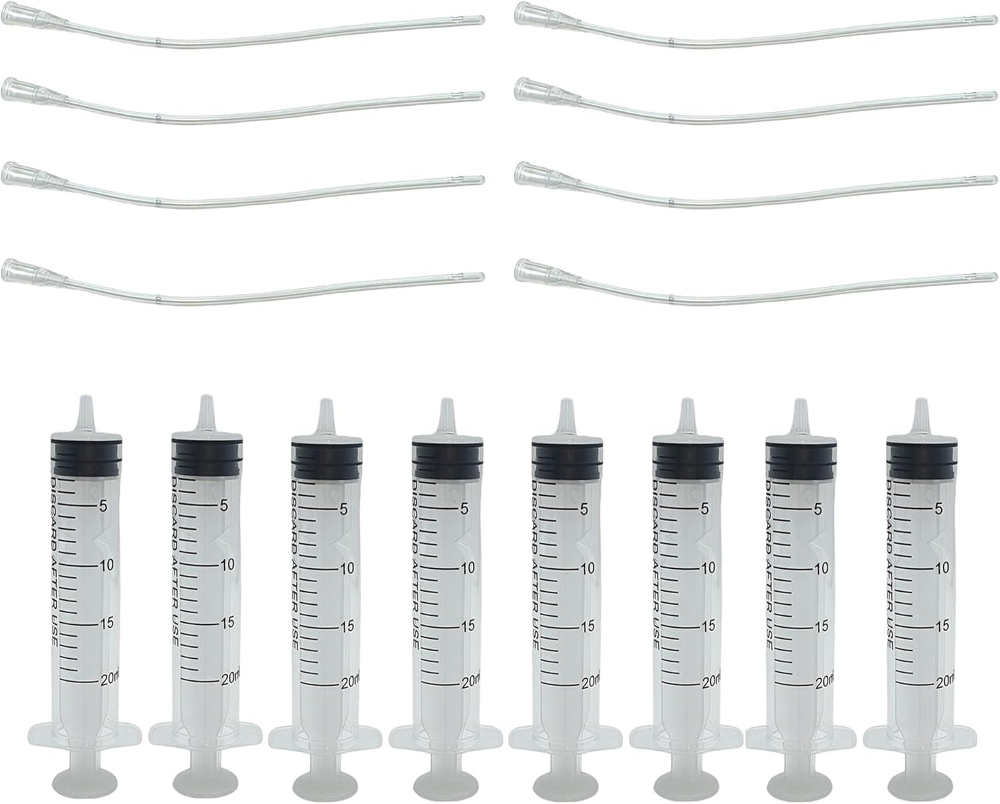 8Pcs Pet Bird Parrot Milk Syringe Set, Bird Hand Syringe with Soft Tubes for Feeding Pets 20ml