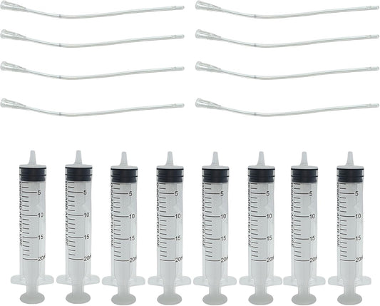 8Pcs Pet Bird Parrot Milk Syringe Set, Bird Hand Syringe with Soft Tubes for Feeding Pets 20ml